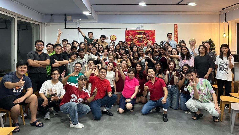 A group photo from a community event at Campus at The Assembly Place