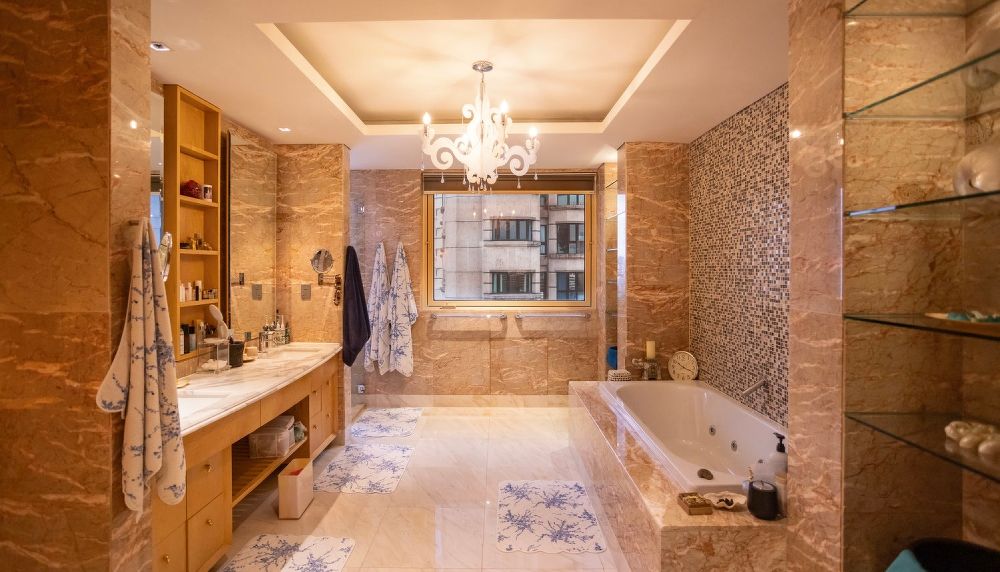 Master bathroom at duplex penthouse at 8 Orange Grove