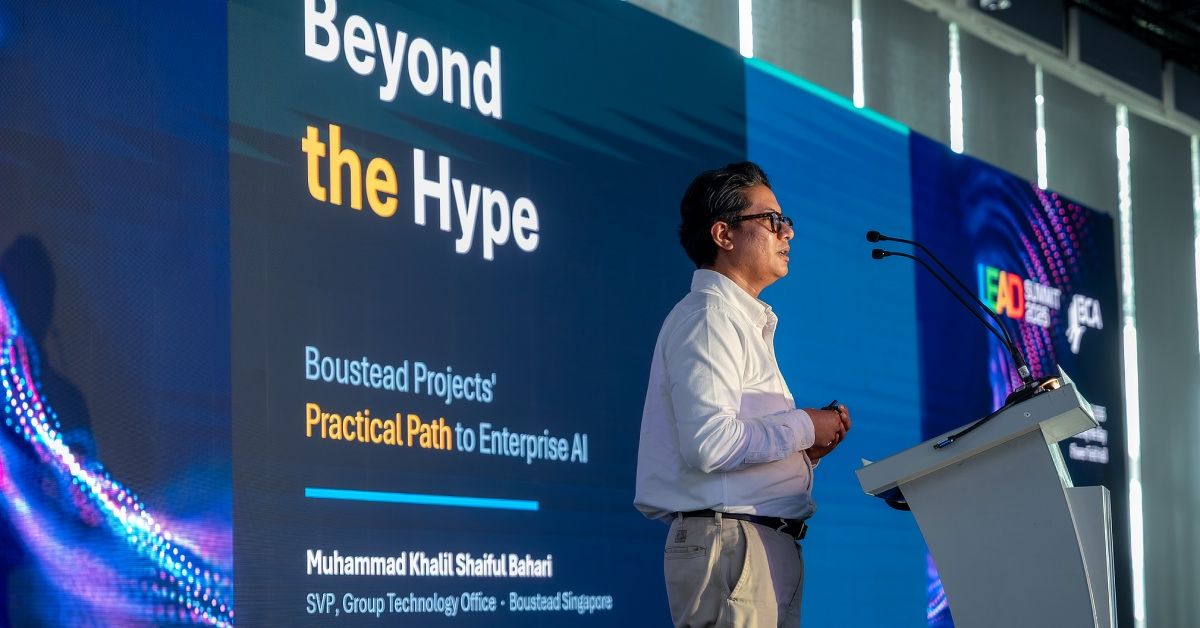 Boustead Singapore's Khalil presenting at the BCA summit 2026