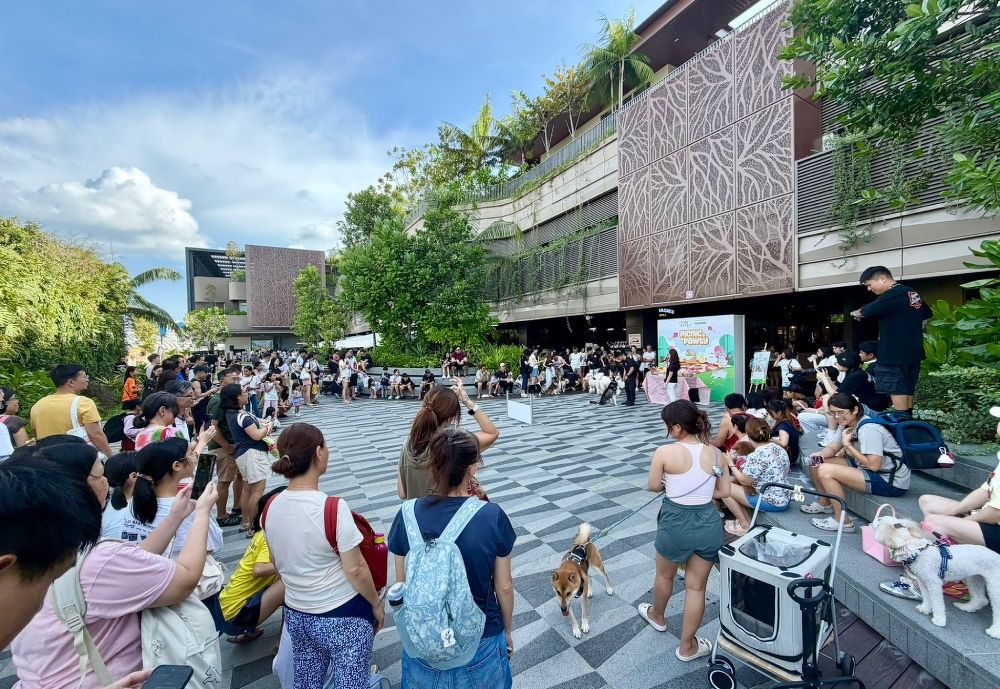 Central greenway at level two of Pasir Ris Mall, during the Picnic Pawty dog and cat event for furkids