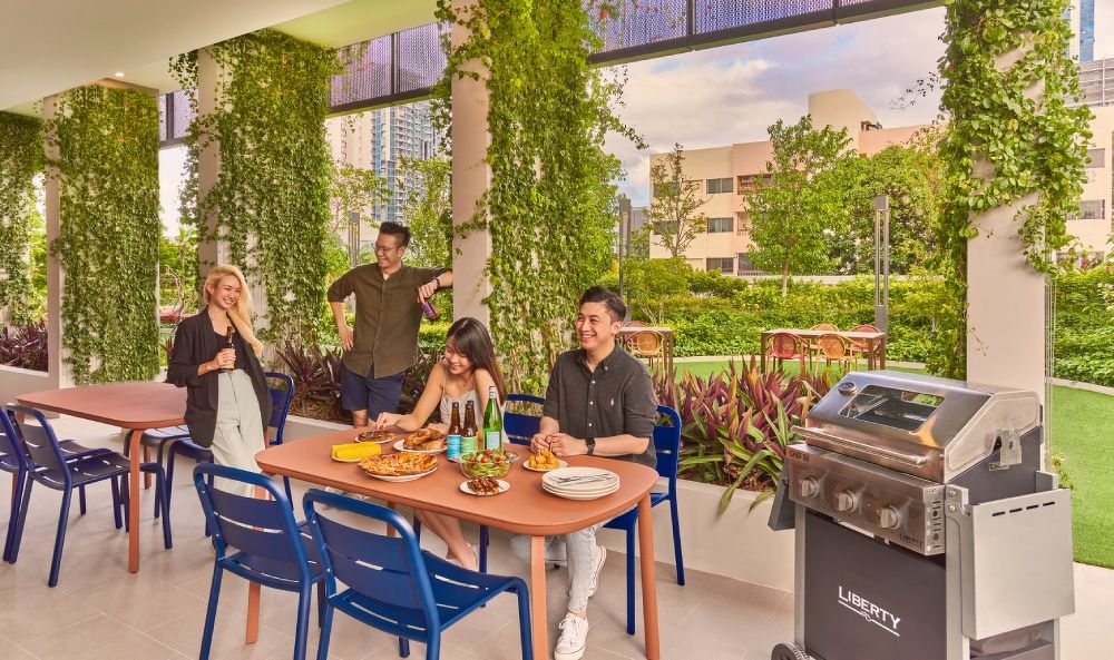 Social gathering and cook-out BBQ area at Lyf Farrer Park Singapore