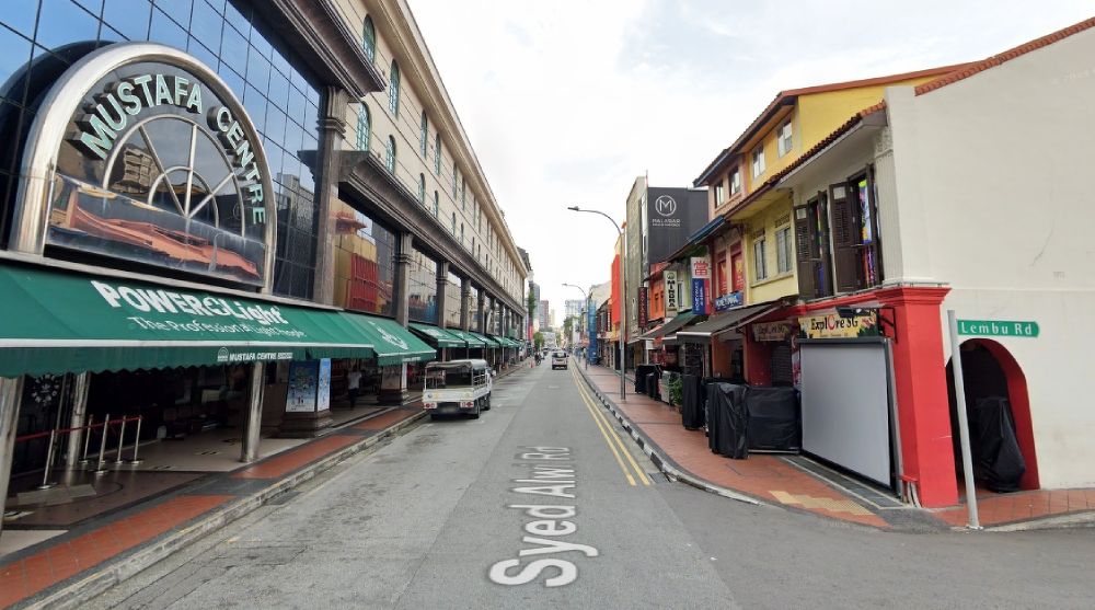 Shophouses and Mustafa Centre along Syed Alwi Road in Little India
