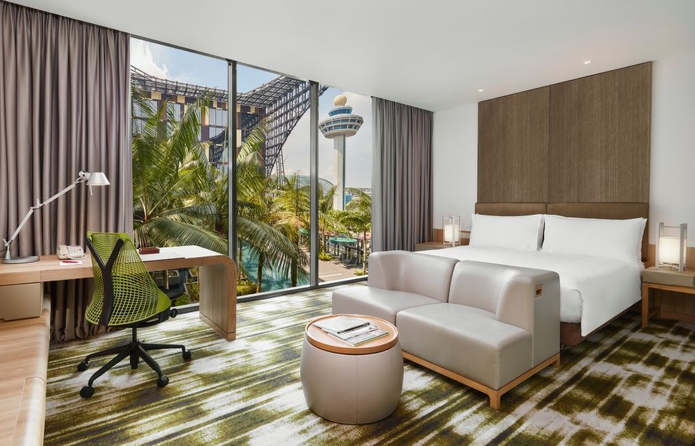 Guest room at Crowne Plaza Changi Airport
