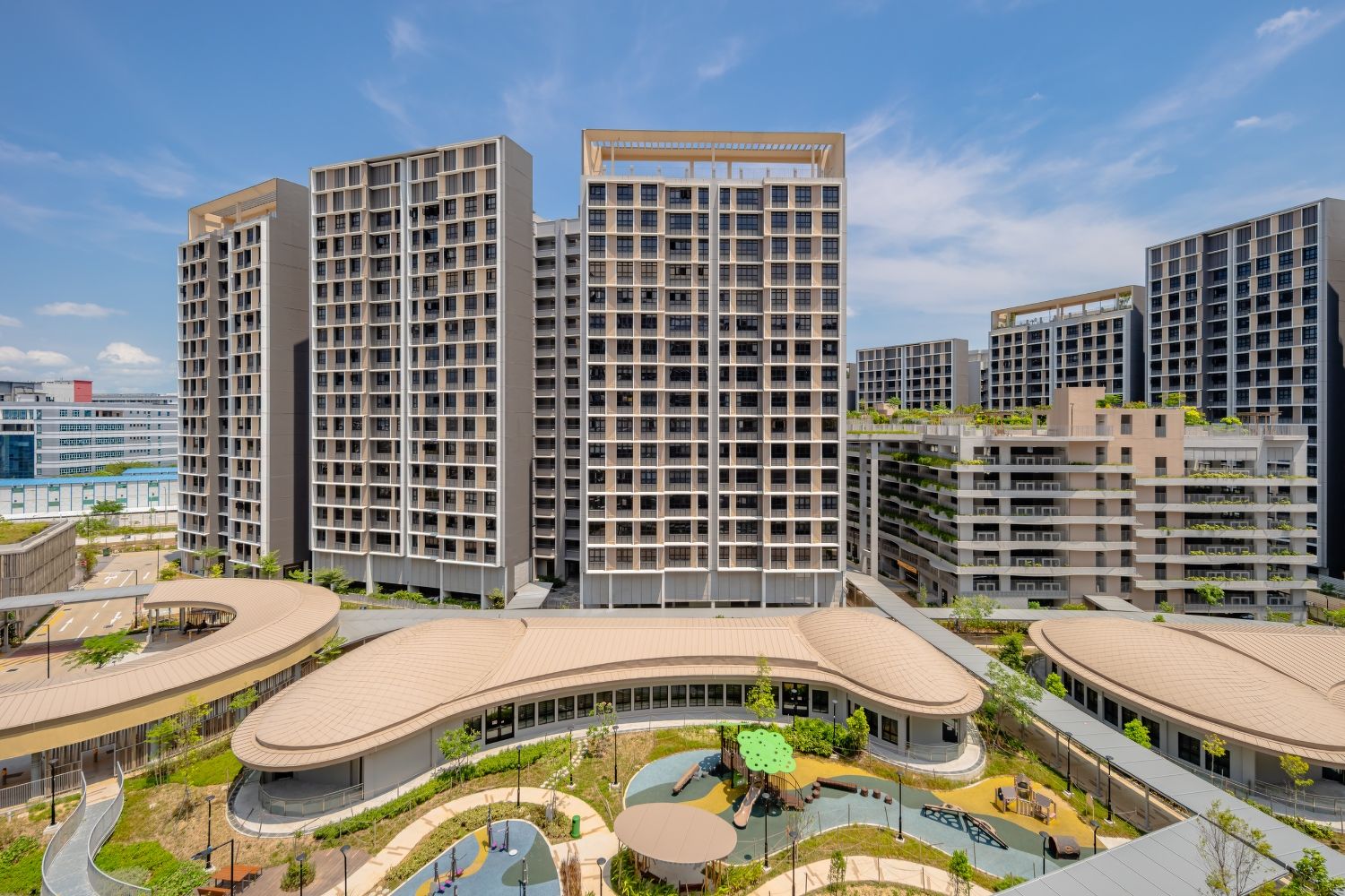 HDB project Tampines GreenOpal facade and roofs