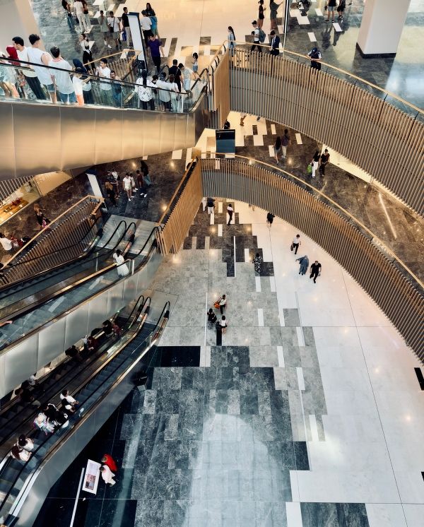 Stock image of the interior of a mall