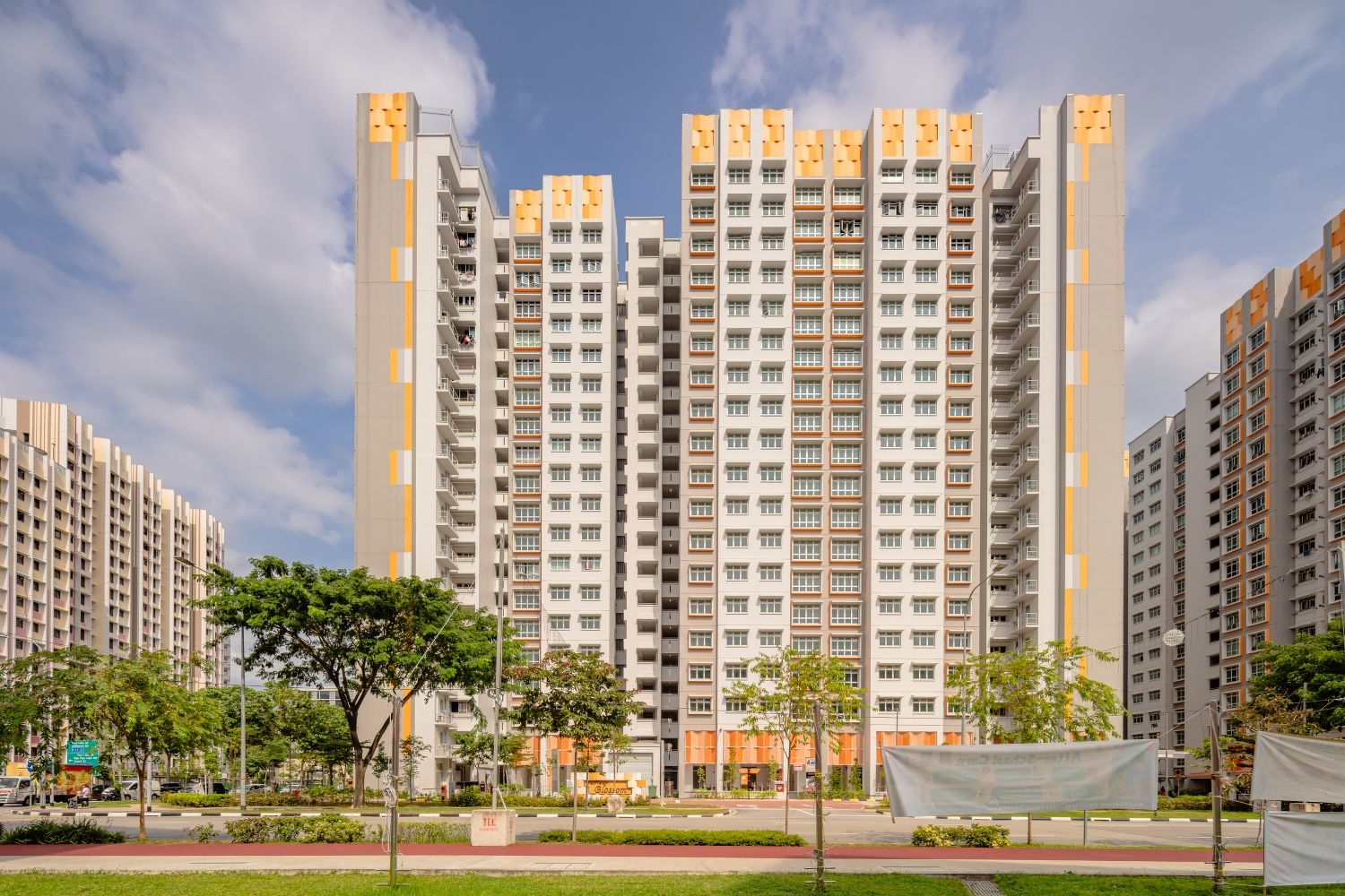Pastel facade at MacPherson Blossom HDB development
