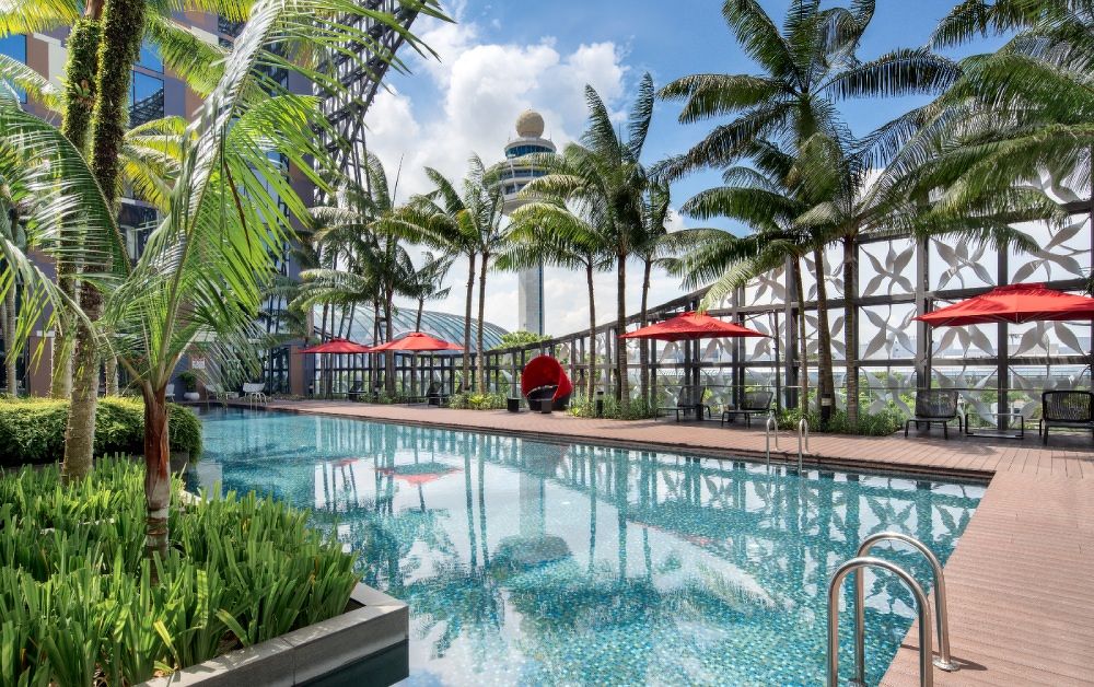 Outdoor pool at Crowne Plaza Changi Airport
