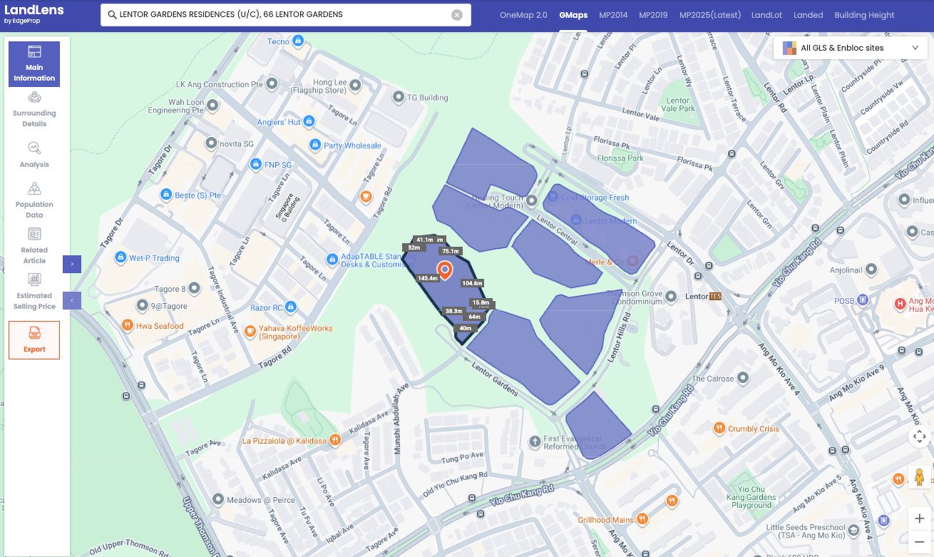Lentor Gardens Residences and other government land sale sites in Lentor - EdgeProp LandLens