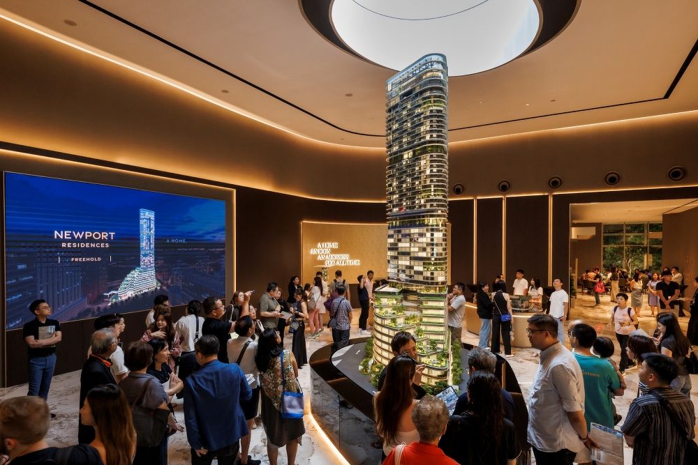Sales gallery of Newport Residences during its preview weekend