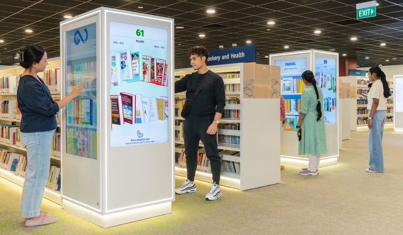 The new Infinite Shelves installed at popular collections at the Bukit Batok Library