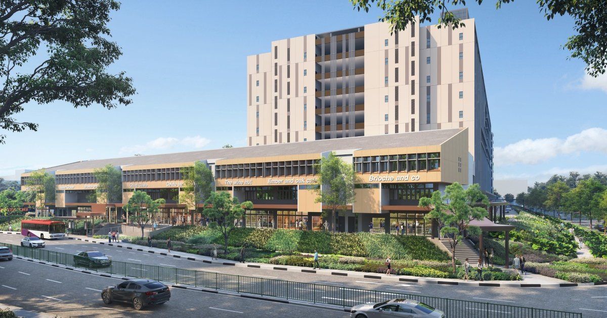 Artist's impression of the three-storey Heritage Terrace block at Gourmet Xchange food hub in Kallang