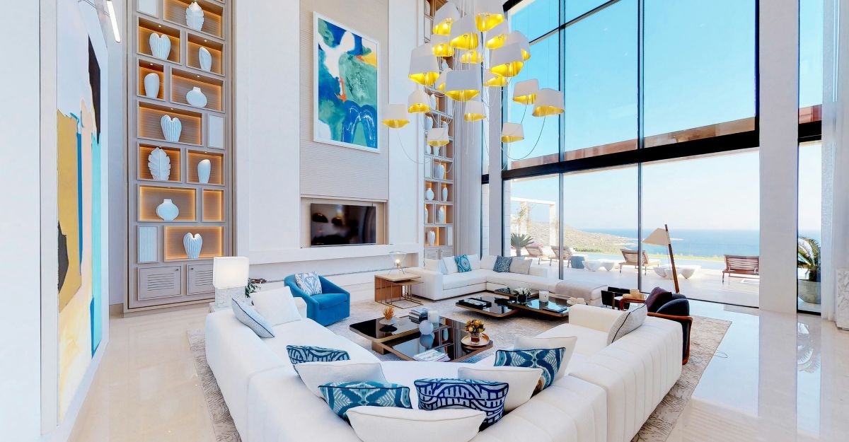 Stock image of the interiors of a coastal luxury home