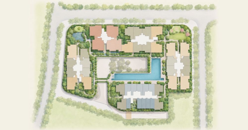 Singapore District 9 private condo site plan - feng shui analysis