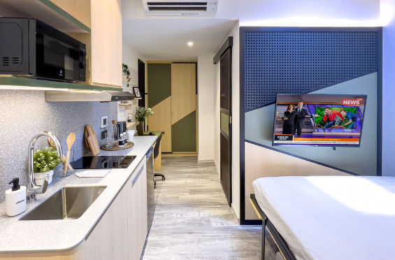 A fully furnished co-living studio unit at Coliwoo Balestier 320