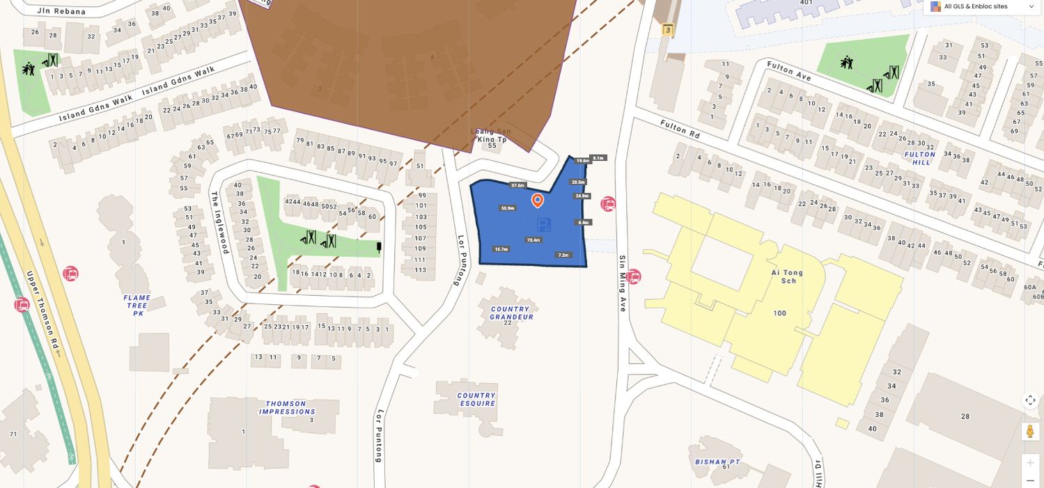 Lorong Puntong/Sin Ming Avenue residential site as part of the government land sales programme