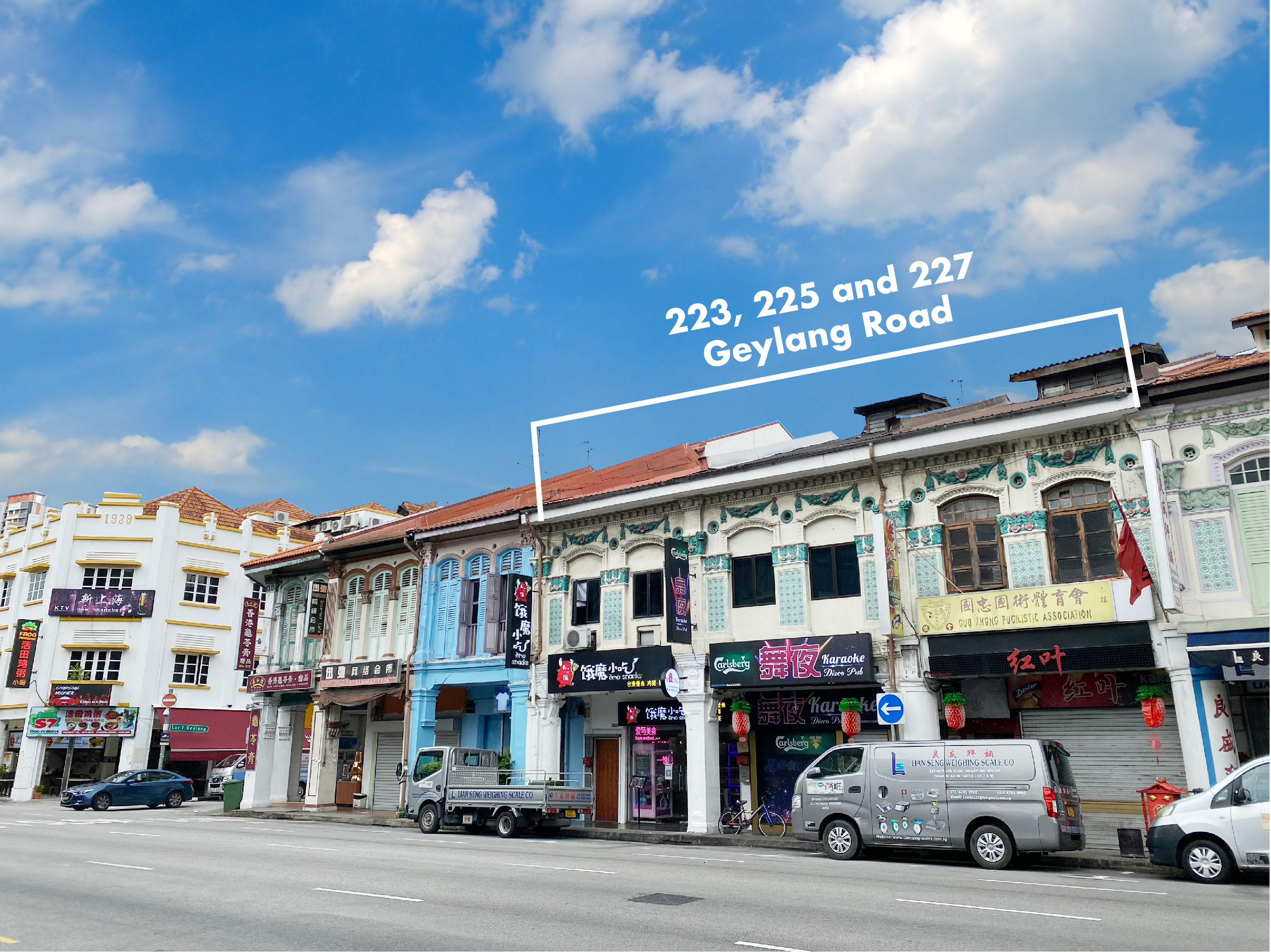 EDGEPROP SINGAPORE - The three shophouses at 223, 225 and 227 Geylang Road are to be sold collectively from $12 million (Credit: CBRE)