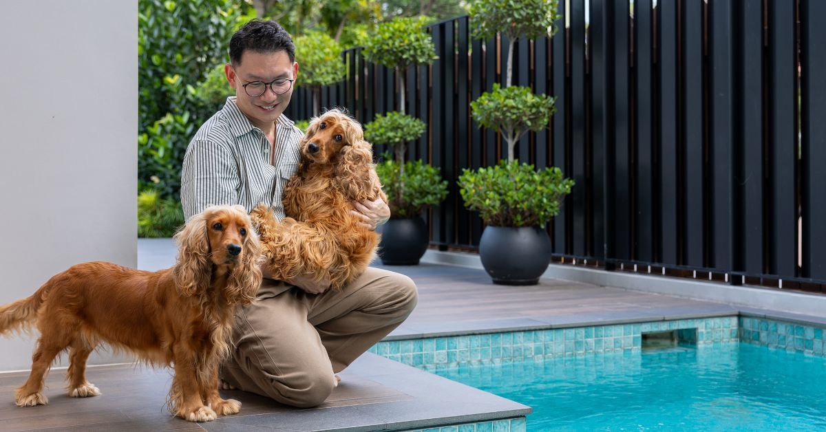 The pool and outdoor deck provide an additional space for relaxation and entertaining