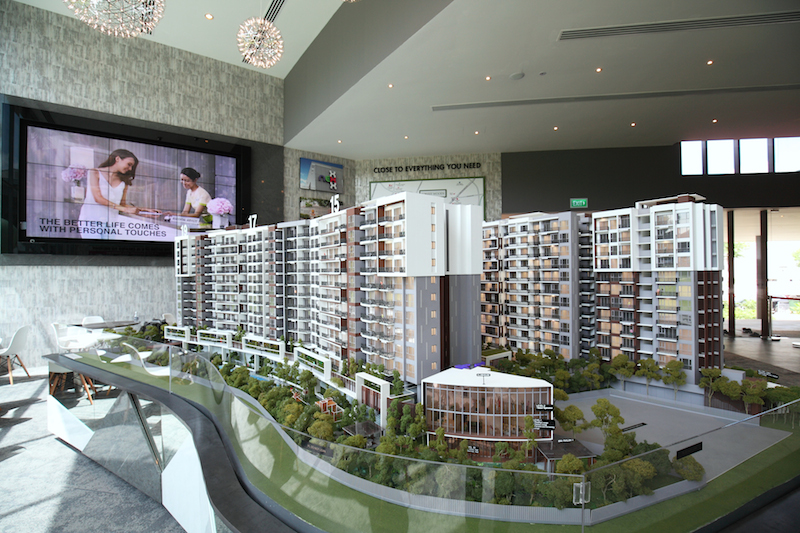 The scale model of Forest Woods at its showflat, which is strategically located beside nex mall