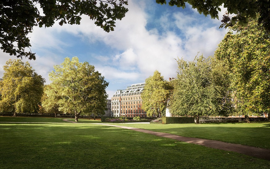 Apartments at Twenty Grosvenor Square will have views of Grosvenor Square, the largest garden square in Mayfair district